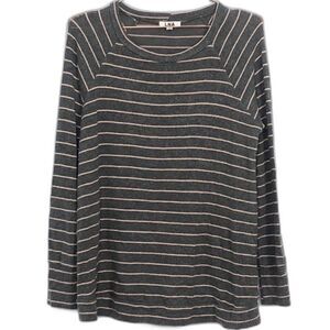 LNA Light Pink & Gray Striped Sweater Scoop Neck New Condition Medium RM-B